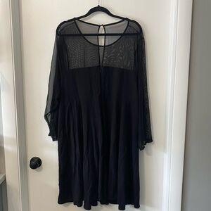 Torrid‎ Black Long Sleeve Mesh Top Dress 6X
